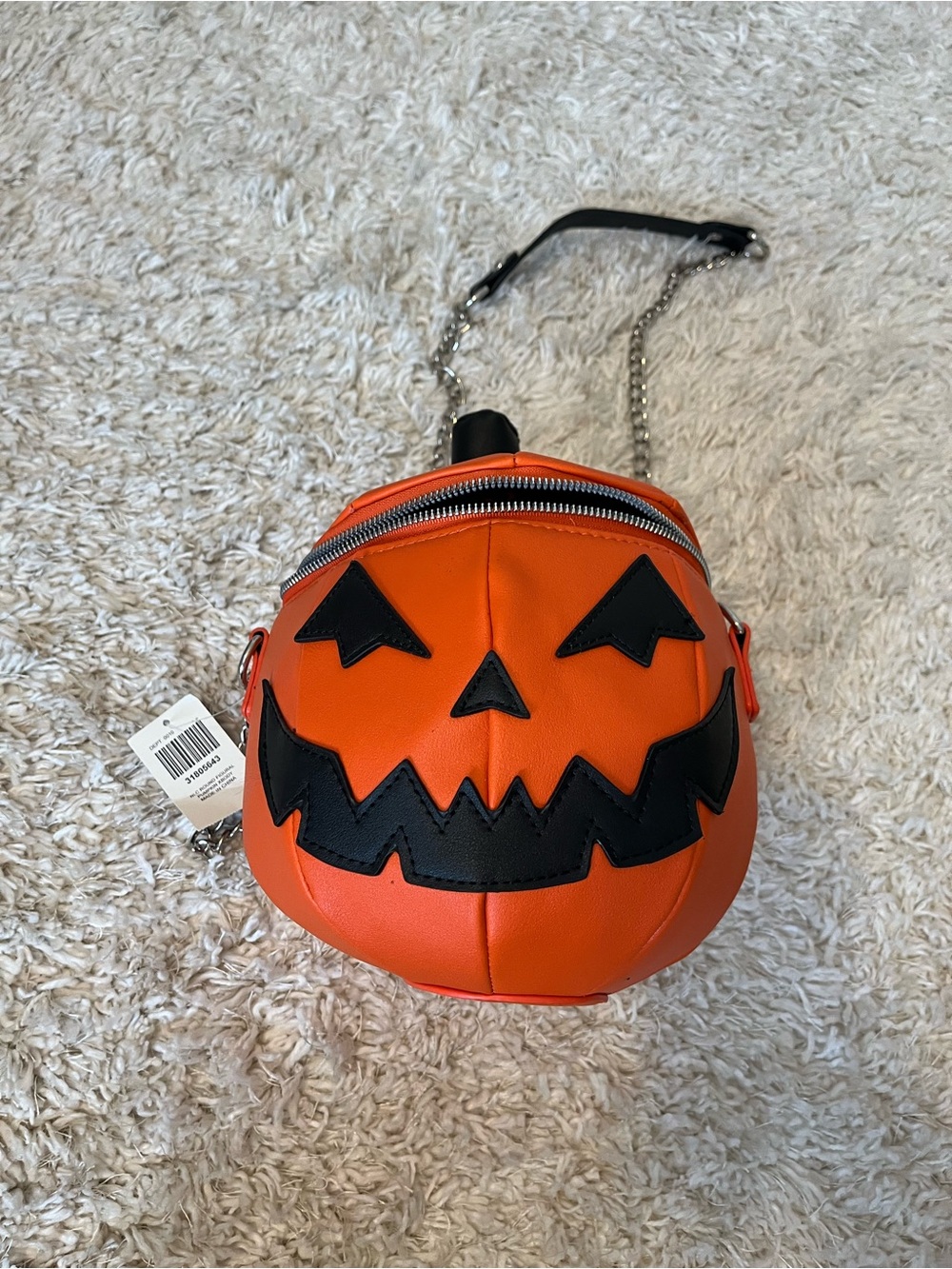 Trending Viral Hot Topic Jack-o'-Lantern Crossbody Bag in Bright Orange